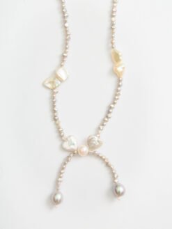 Butterfly Beauty Zircon and Fresh Water Pearl Necklace