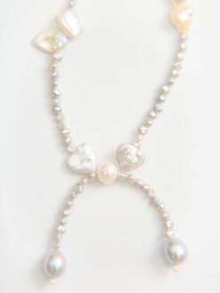 Alternative view of Butterfly Beauty Zircon and Fresh Water Pearl Necklace
