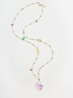 Alternative view of Dazzle Heart Beaded Necklace